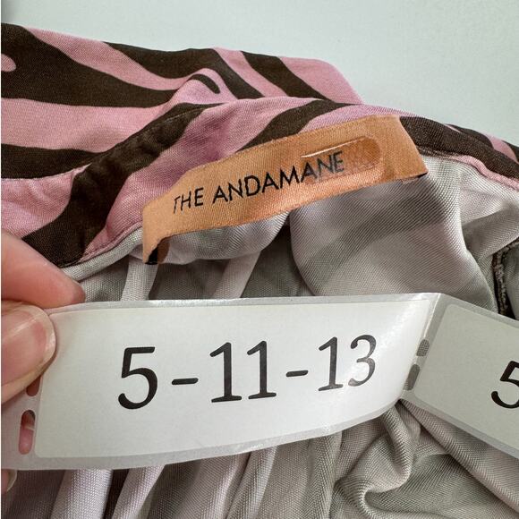The Andamane Dress Womens 10 Pink Jane Zebra Wrap Mini Collared Jersey - Picture 7 of 12